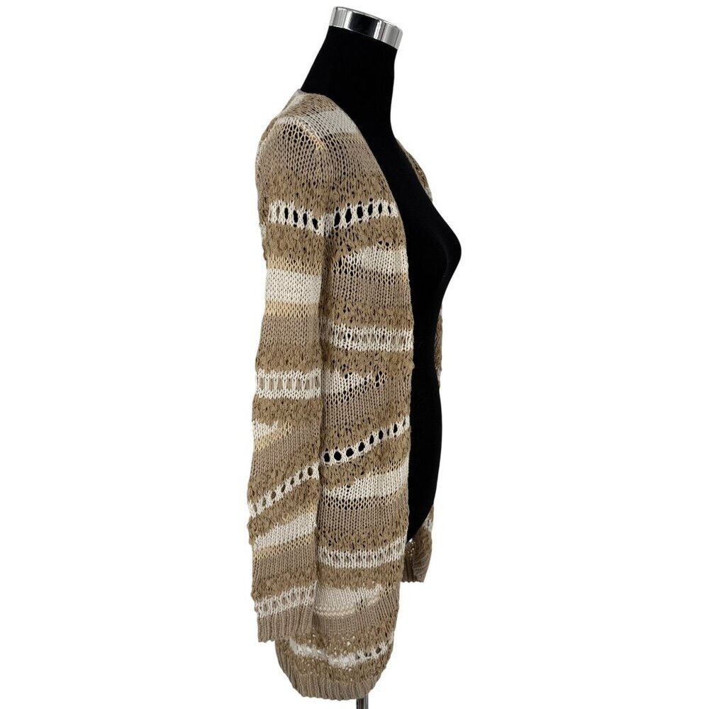 Vintage Y2K Victoria’s Secret Tan Coastal Grandmother Boho Crochet Knit Cardigan - Picture 6 of 16